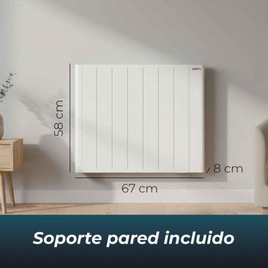 Calefactor de Pared YOEVU Emisor Térmico  Wifi Pantalla Digital Bajo Consumo