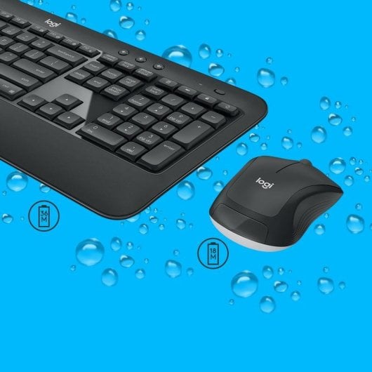 Teclado Logitech 920-008685 de membrana inalámbrico Layout US con ratón incluido