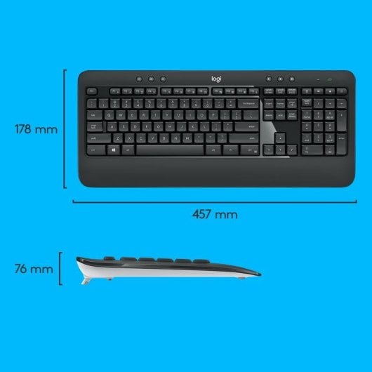 Teclado Logitech 920-008685 de membrana inalámbrico Layout US con ratón incluido