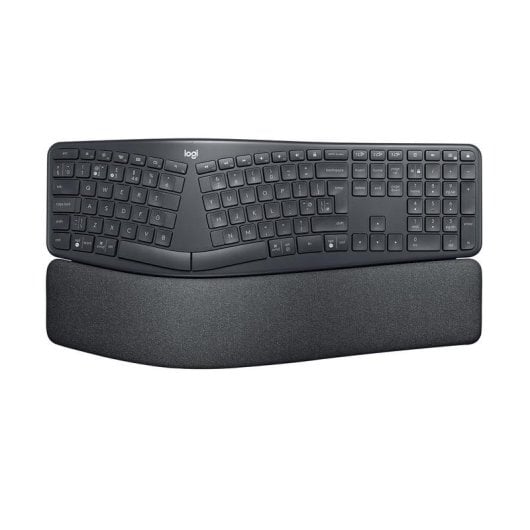 Teclado Logitech ERGO K860 semimecánico inalámbrico Layout US ergonómico con reposamuñecas