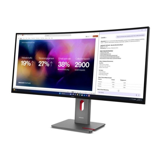 Monitor Lenovo ThinkVision P40WD-40 39,7" UltraHD WUHD 120Hz IPS Curvo Altavoces KVM