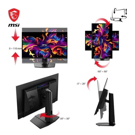 Écran PC MSI MPG 271QRXDE 26,5" Wide Quad HD 360Hz QD-OLED 1ms Hauteur réglable USB-C HDR400