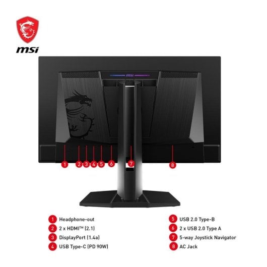 Écran PC MSI MPG 271QRXDE 26,5" Wide Quad HD 360Hz QD-OLED 1ms Hauteur réglable USB-C HDR400