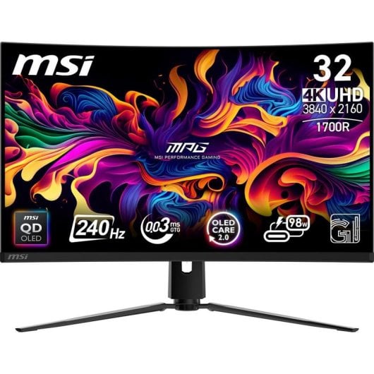 Monitor MSI MPG 321CURXDE 31.5" UltraHD 4K 240Hz QD-OLED 0,05ms FreeSync Premium Pro