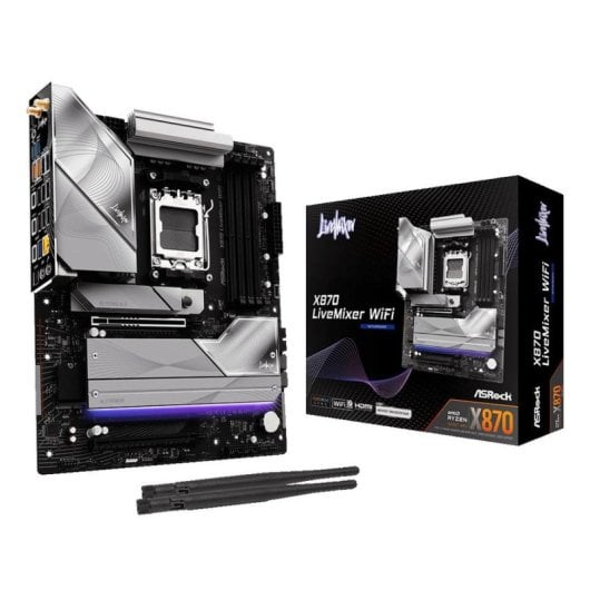 Placa Base Asrock X870 LiveMixer WiFi AMD X870 Socket AM5 DDR5 ATX Wi-Fi 7 RGB