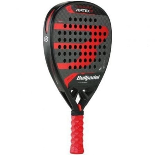 Pala de pádel Bullpadel Vertex 04 Diamante Carbono Top Spin Rojo Negro