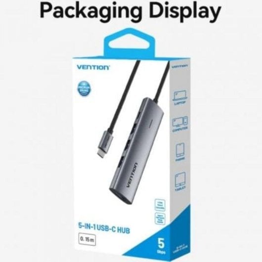Hub Vention 5 puertos 5 Gbps modelo TGZHB USB-C PD diseño compacto