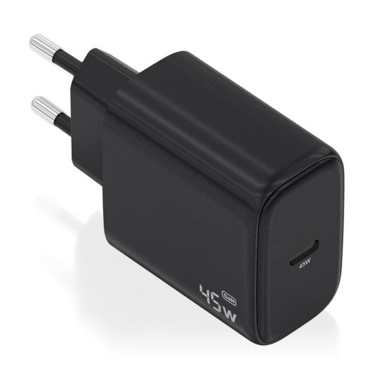 Cargador USB-C Aisens A110-0970 GaN 45W carga rápida inteligente negro