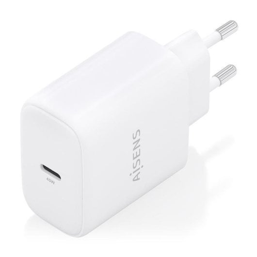 Cargador GaN Aisens A110-0969 USB-C 45W Blanco carga rápida y protección avanzada