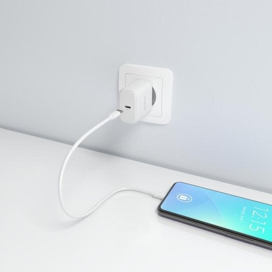Cargador GaN Aisens A110-0969 USB-C 45W Blanco carga rápida y protección avanzada