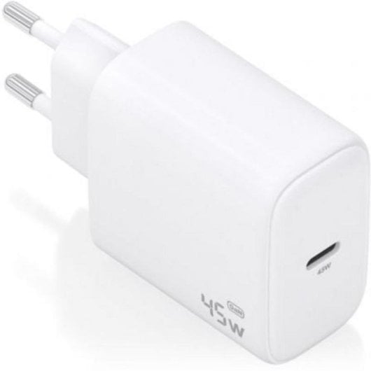 Cargador GaN Aisens A110-0969 USB-C 45W Blanco carga rápida y protección avanzada