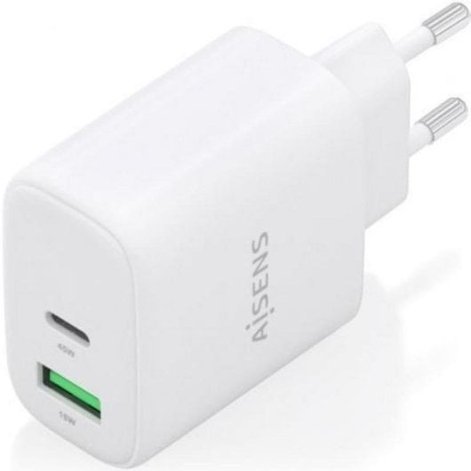 Cargador Aisens A110-0971 GaN 45W USB-C y USB-A QC3.0 Blanco