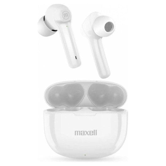 Auriculares Maxell Dynamic+ Inalámbricos Bluetooth para Musique et Appels avec Étui de Charge Blancs