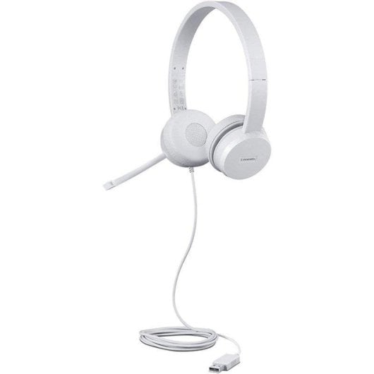 Auriculares Lenovo 110 con cable USB tipo A para oficina y call center gris nube