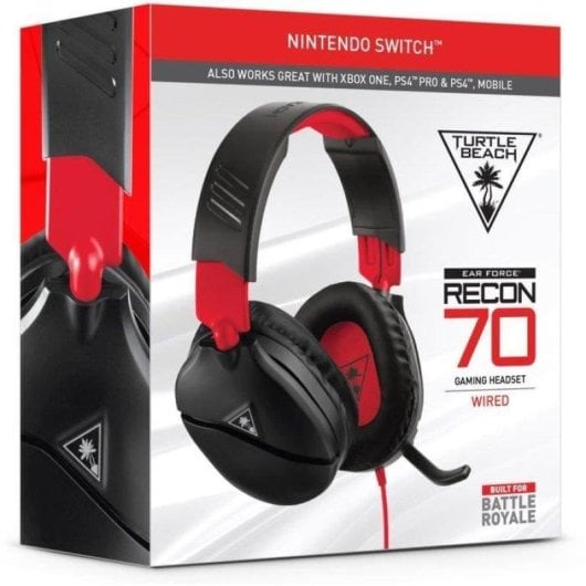 Casque Turtle Beach Recon 70 filaire jack, gaming avec surround virtuel, micro et Dolby Atmos, noir/rouge