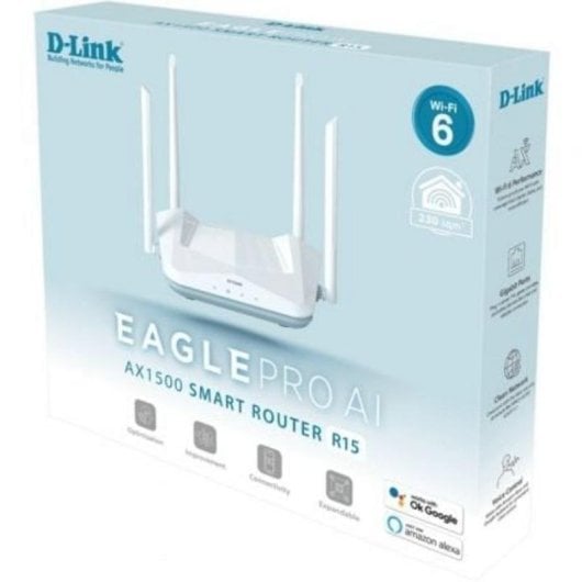 Router D-Link R15/E Eagle Pro AI WiFi 6 AX1500 1500Mbps Doble Banda Mesh IA