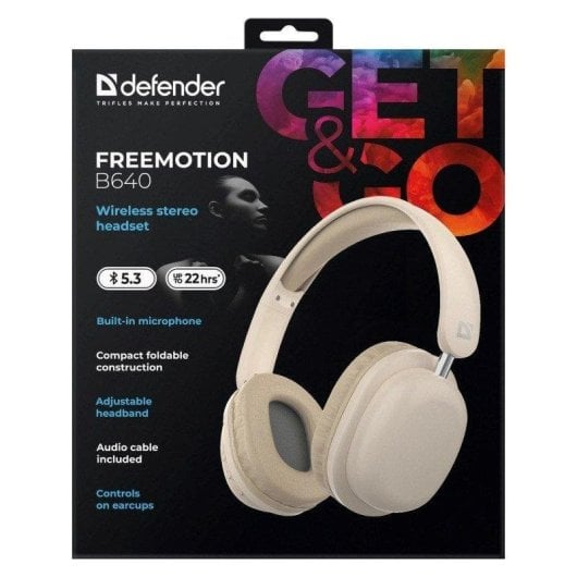Auriculares Defender Freemotion B640 Inalámbricos Bluetooth Universal Circumaural Bege