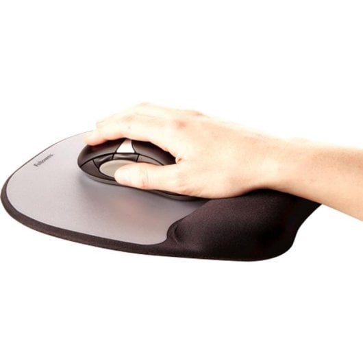 Tappetino per mouse Fellowes 9175801 Schiuma Memory Foam Nero Argento