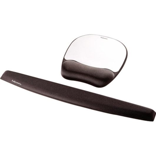Tappetino per mouse Fellowes 9175801 Schiuma Memory Foam Nero Argento