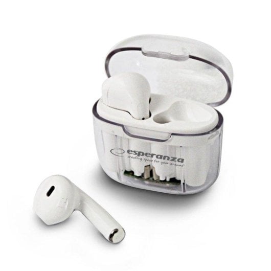 Auriculares Esperanza EH237W inalámbricos Bluetooth para viajes, control táctil, color blanco