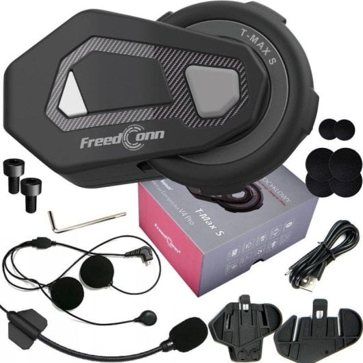 Auriculares Freedconn T-max S V4 Pro inalámbricos Bluetooth con reducción de ruido para moto, micrófono dual y radio FM,