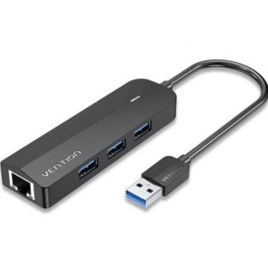 Hub Vention 3 puertos USB 3.0 5 Gbps modelo CHNBB con Gigabit Ethernet y MicroUSB PD
