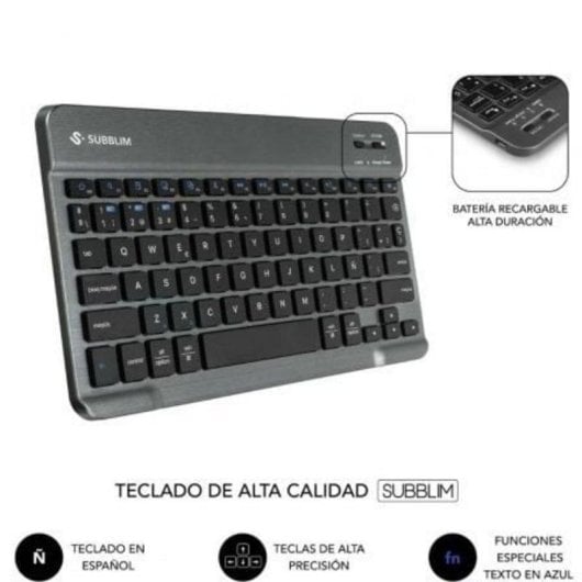 Funda con teclado inalámbrico Subblim Keytab Pro Lenovo Tab Plus 11.5" extraíble negra