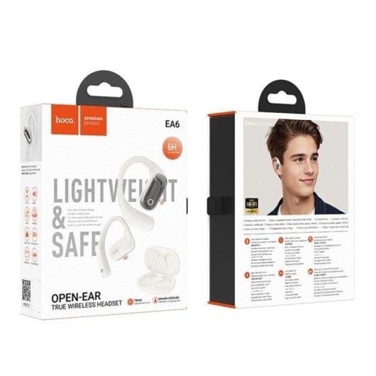Auriculares Hoco Ea6 Inalâmbricos Bluetooth Chamadas Música Orelha Aberta Brancos