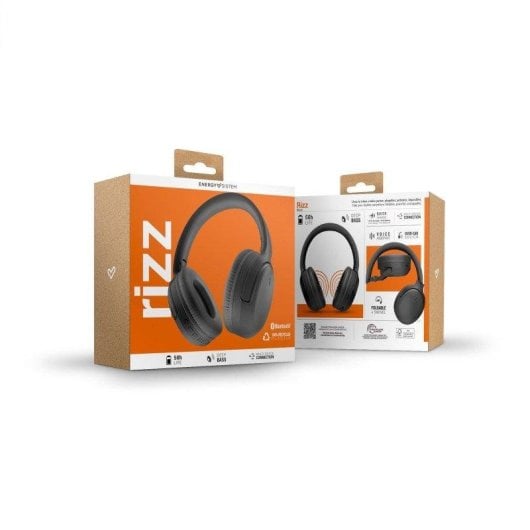 Auriculares Energy Sistem Black Rizz inalámbricos Bluetooth multipunto con Deep Bass y micrófono negros
