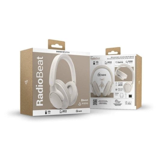 Auriculares Energy Sistem Radiobeat Bluetooth 5.4 Rádio FM Multiponto Preto