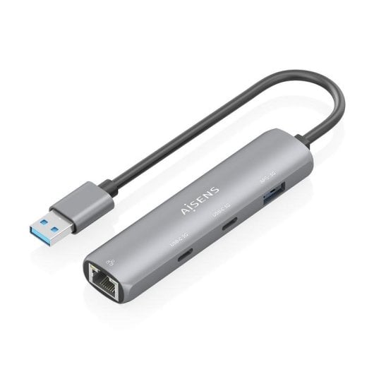 Dock USB Aisens ASUC-4P036-GR Ethernet Gigabit 2xUSB-C 1xUSB-A Cinzento 15cm