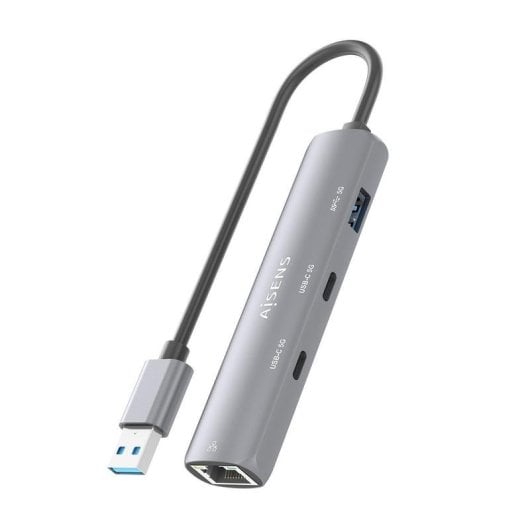 Dock USB Aisens ASUC-4P036-GR Ethernet Gigabit 2xUSB-C 1xUSB-A Cinzento 15cm