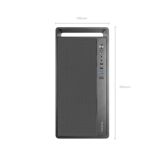 Ventilateur Tacens Fortis II Mini Tower MicroATX, 12 cm, en acier FDB SPCC, avec poignée noire.