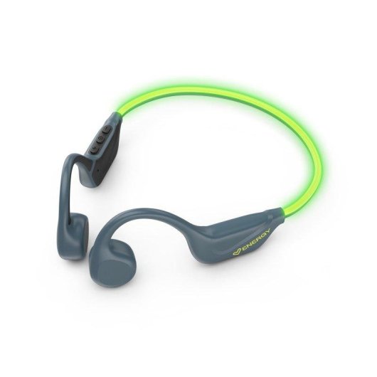 Auriculares Energy Sistem Vibewave sem fios Bluetooth 5.4 para desporto, condução óssea, microfone, multiponto, resistência IPX5, luz LED, pretos