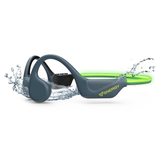 Auriculares Energy Sistem Vibewave sem fios Bluetooth 5.4 para desporto, condução óssea, microfone, multiponto, resistência IPX5, luz LED, pretos