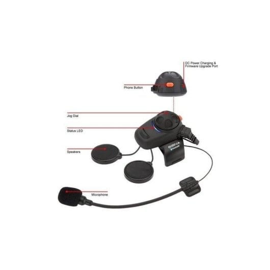 Kopfhörer Arsenal Smh5-10 kabellos Bluetooth Motorrad Intercom 400 m Schwarz