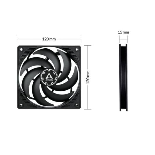 Kühlung Luft Arctic 120 mm P12 Slim PWM PST Schwarz High Airflow