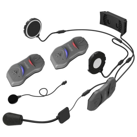 Auriculaires Arsenal 10r Duo sans fil Bluetooth pour moto avec radio FM Gris