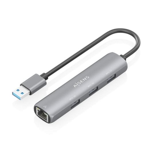 Hub USB Aisens ASUC-4P034-GR 3xUSB-A 1xRJ45 Gigabit Grigio 15cm