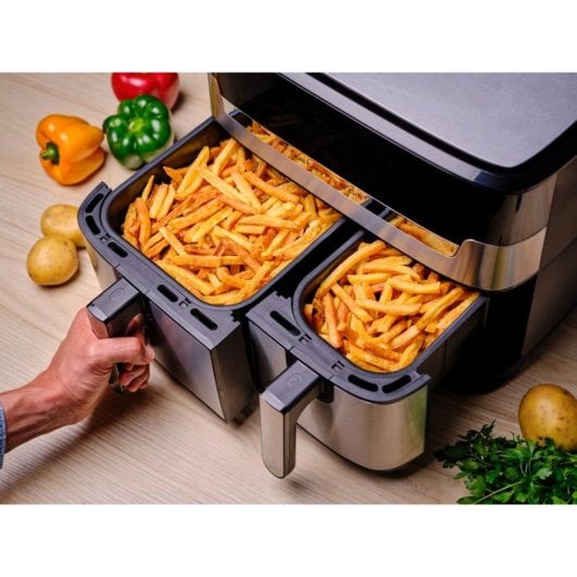 Fritteuse Heißluft Tefal Dual Easy Fry & Grill EY905D 8,3L 2700W Doppelkammer LCD Touch