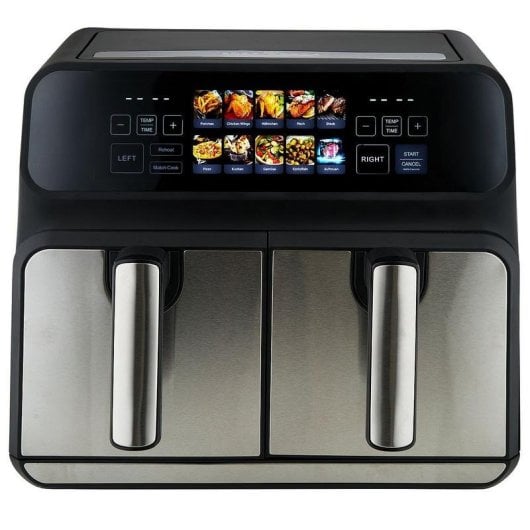 Friteuse à air ProfiCook PC-FR 1287 H 8 L 2200 W double inox avec minuteur LED