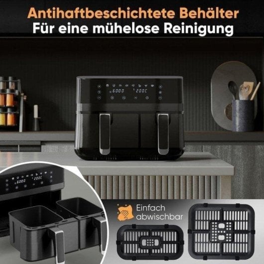 Fritadeira de Ar ProfiCook PC FR 1295 H 9L 2700W Dupla Cesta com Ecrã LED