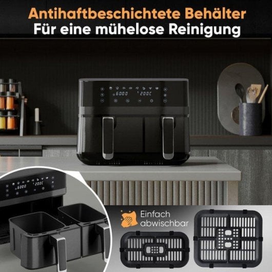 Freidora de aire ProfiCook FR 1295 H 9L 2700W Doppeltimer LED Touchscreen