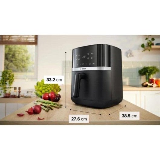 Fritadeira de Ar Bosch Serie 4 MAFS2462B 6.1L 2050W com ecrã tátil e 9 programas