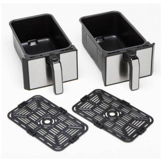 Freidora de aire Kenwood HFM20.000MB 8 L 1700 W doble con pantalla y 8 programas