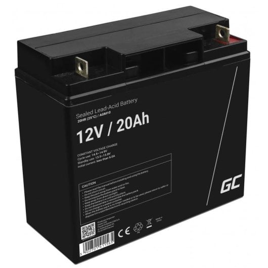 Batería recargable Green Cell AGM10 20000 mAh 12 V sellada negro