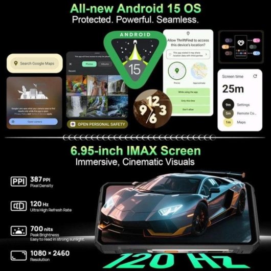 Ulefone Armor 33 4G 12GB 512GB 6.95" Nero