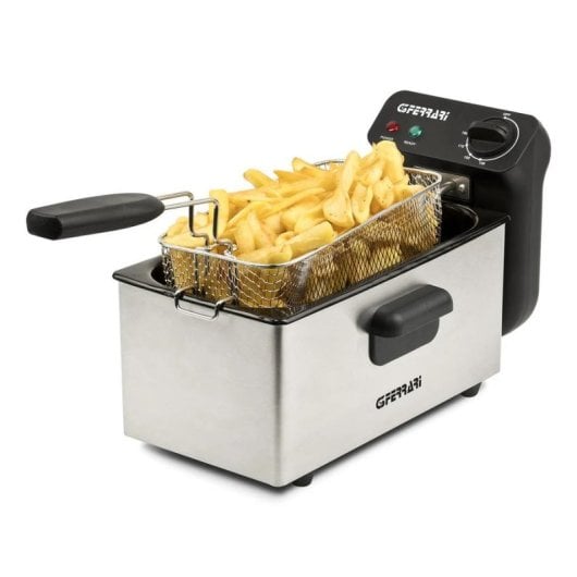 Friteuse traditionnelle G3Ferrari Pastella 3L 2000W acier inoxydable fenêtre