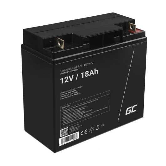 Batterie rechargeable Green Cell AGM09 18000 mAh 12 V plomb AGM noir