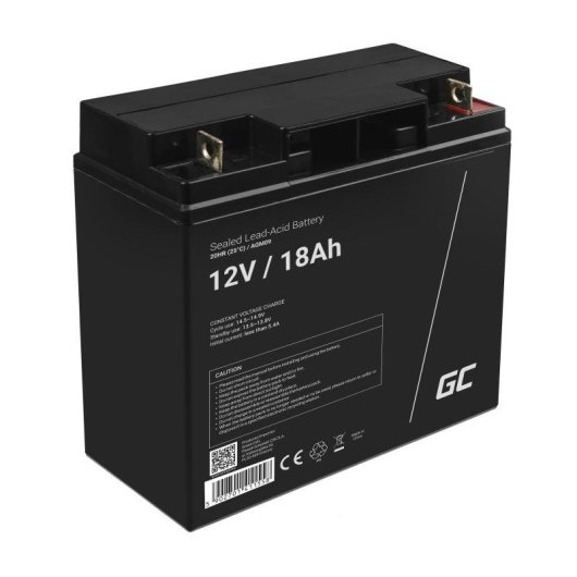 Batterie rechargeable Green Cell AGM09 18000 mAh 12 V plomb AGM noir